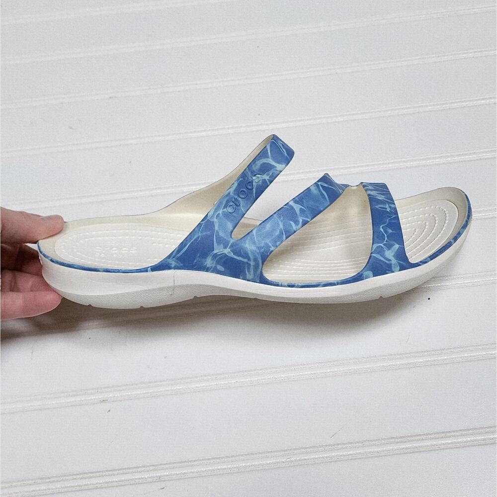 Crocs Women's Swiftwater Sandals Size 10 Blue & White - Picture 5 of 10